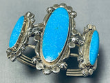 Crown Jewel Vintage Native American Navajo Turquoise Sterling Silver Bracelet-Nativo Arts