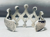 Crown Of Coral Native American Navajo Sterling Silver Thick Bracelet-Nativo Arts