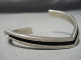 Curving Vintage Navajo Sterling Silver Bracelet Native American-Nativo Arts