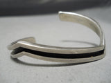 Curving Vintage Navajo Sterling Silver Bracelet Native American-Nativo Arts