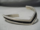 Curving Vintage Navajo Sterling Silver Bracelet Native American-Nativo Arts