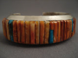 Fabulous Modernstic Navajo Shell Inlay Silver Bracelet-Nativo Arts
