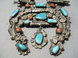 Dan Simplicio Vintage Native American Zuni Turquoise Sterling Silver Squash Blossom Necklace-Nativo Arts