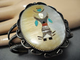 Dancing Kachian Vintage Native American Zuni Turquoise Sterling Silver Bracelet-Nativo Arts