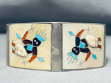 Dancing Kachina 3d Cuff Vintage Native American Zuni Turquoise Sterling Silver Bracelet-Nativo Arts