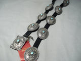 Daryl Becenti Ceremonial Vintage Native American Navajo Turquoise Sterling Silver Concho Belt-Nativo Arts