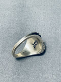 Dazzling Important Vintage Signed Native American Navajo Spiny Oval Sterling Silver Ring-Nativo Arts
