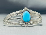 Dazzling Native American Navajo Old Kingman Turquoise Sterling Silver Bracelet-Nativo Arts