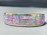 Dazzling Native American Zuni Signed Synthetic Opal Inlay Sterling Silver Bracelet-Nativo Arts