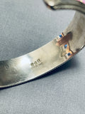 Dazzling Native American Zuni Signed Synthetic Opal Inlay Sterling Silver Bracelet-Nativo Arts
