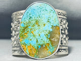 Dazzling San Felipe Old Kingman Turquoise Sterling Silver Bracelet-Nativo Arts