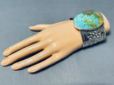 Dazzling San Felipe Old Kingman Turquoise Sterling Silver Bracelet-Nativo Arts