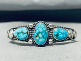 Dazzling Verdy Jake Native American Navajo Spiderweb Turquoise Sterling Silver Bracelet-Nativo Arts