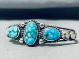 Dazzling Verdy Jake Native American Navajo Spiderweb Turquoise Sterling Silver Bracelet-Nativo Arts