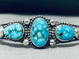 Dazzling Verdy Jake Native American Navajo Spiderweb Turquoise Sterling Silver Bracelet-Nativo Arts