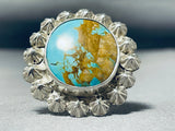 Dazzling Vintage Native American Navajo 8 Turquoise Sterling Silver Ring-Nativo Arts