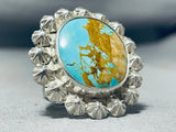 Dazzling Vintage Native American Navajo 8 Turquoise Sterling Silver Ring-Nativo Arts