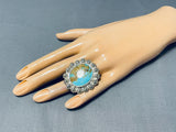 Dazzling Vintage Native American Navajo 8 Turquoise Sterling Silver Ring-Nativo Arts