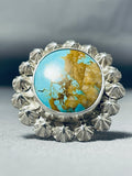 Dazzling Vintage Native American Navajo 8 Turquoise Sterling Silver Ring-Nativo Arts