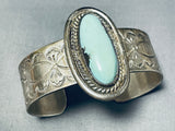 Dazzling Vintage Native American Navajo Green Turquoise Sterling Silver Bracelet-Nativo Arts