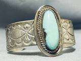 Dazzling Vintage Native American Navajo Green Turquoise Sterling Silver Bracelet-Nativo Arts