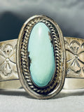 Dazzling Vintage Native American Navajo Green Turquoise Sterling Silver Bracelet-Nativo Arts