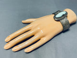 Dazzling Vintage Native American Navajo Green Turquoise Sterling Silver Bracelet-Nativo Arts