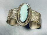 Dazzling Vintage Native American Navajo Green Turquoise Sterling Silver Bracelet-Nativo Arts