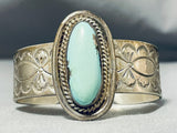 Dazzling Vintage Native American Navajo Green Turquoise Sterling Silver Bracelet-Nativo Arts