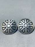 Dazzling Vintage Native American Navajo Mexican Sterling Silver Earrings-Nativo Arts