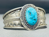 Dazzling Vintage Native American Navajo Morenci Turquoise Sterling Silver Bracelet-Nativo Arts