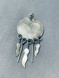 Dazzling Vintage Native American Navajo Morenci Turquoise Sterling Silver Pendant-Nativo Arts