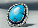 Dazzling Vintage Native American Navajo Spiderweb Turquoise Sterling Silver Ring-Nativo Arts