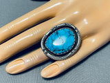 Dazzling Vintage Native American Navajo Spiderweb Turquoise Sterling Silver Ring-Nativo Arts