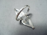 Dazzling Vintage Native American Zuni Blue Gem Turquoise Sterling Silver Ring Old-Nativo Arts