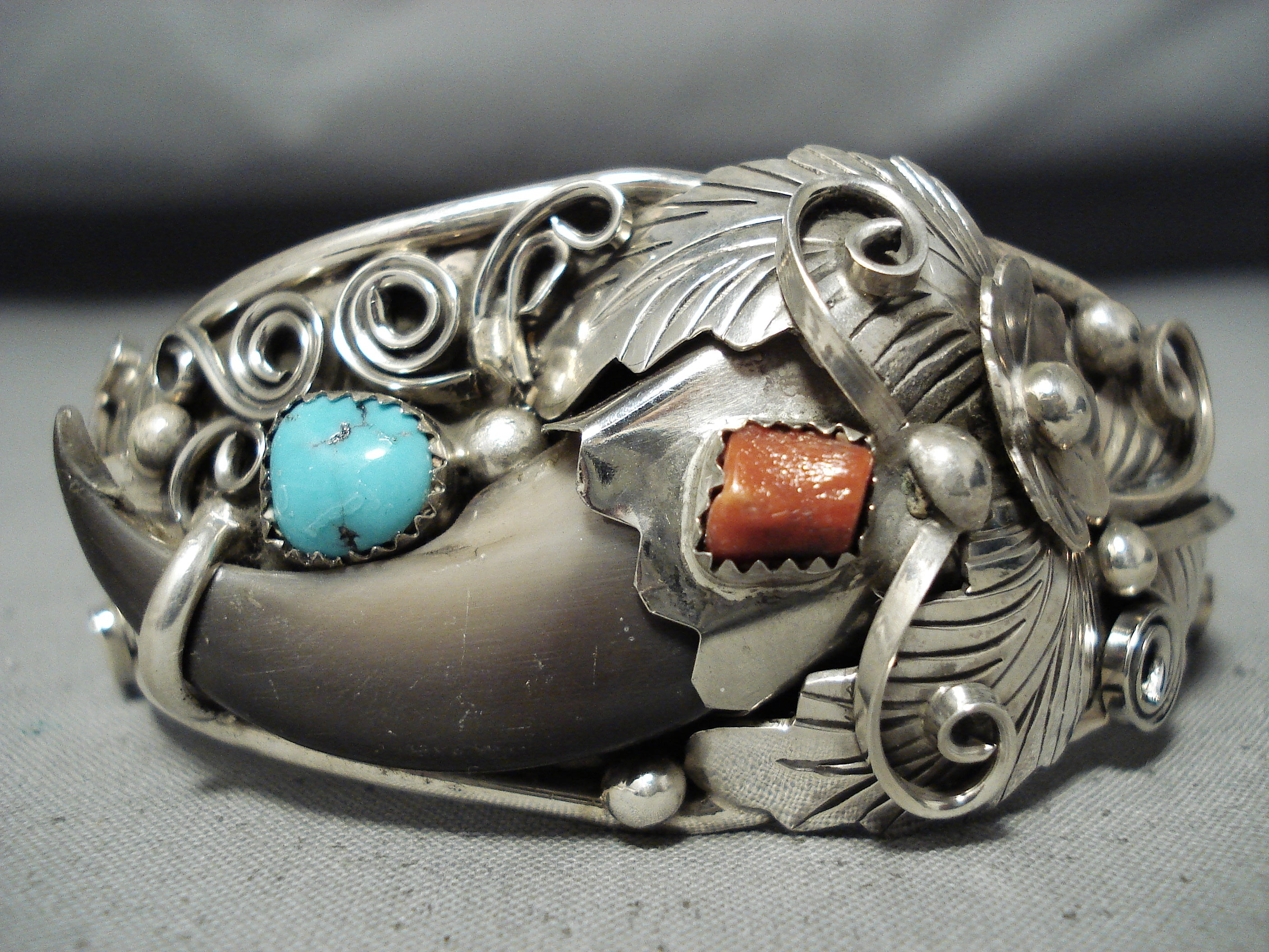 Authentic Native American Silver & Turquoise Bracelet