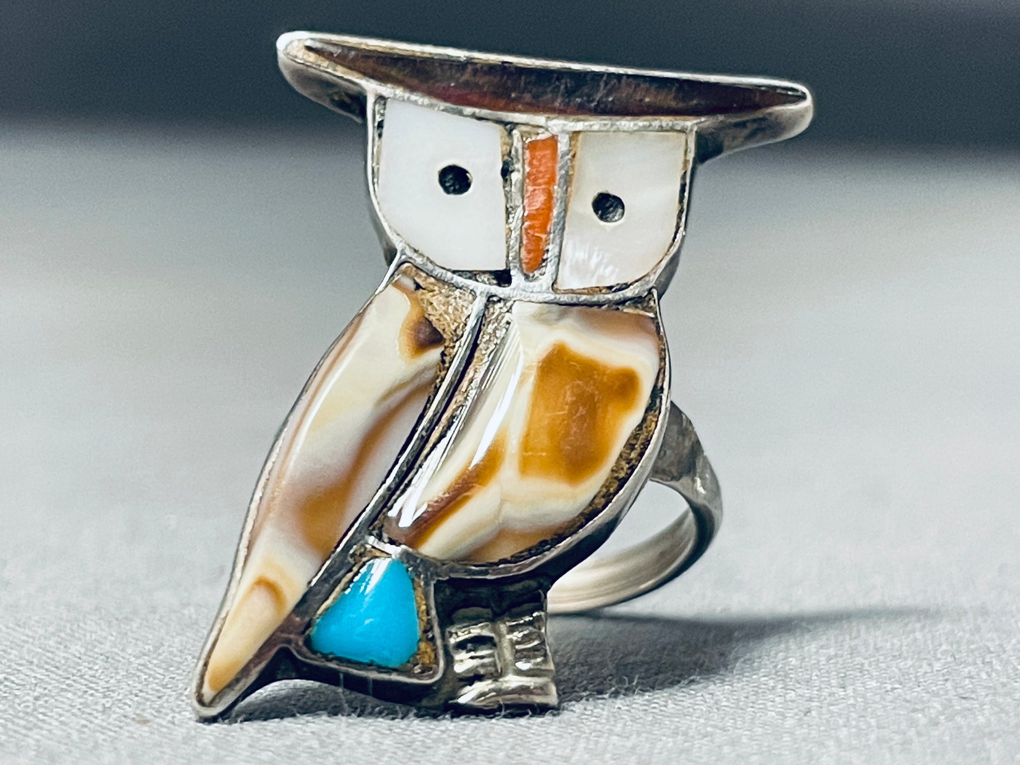 Owl with Diamond Eyes Ring of 14k Gold Antique Reproduction - Trademark  Antiques