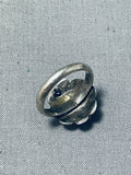 Detailed Cute Flower Vintage Native American Navajo Turquoise Sterling Silver Ring-Nativo Arts