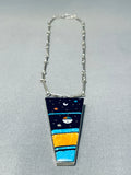 Detailed Moon Native American Navajo Turquoise Sterling Silver Shell Necklace-Nativo Arts