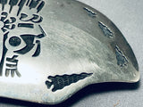Detailed Vintage Native American Hopi Chief Sterling Silver Buckle-Nativo Arts