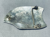 Detailed Vintage Native American Hopi Chief Sterling Silver Buckle-Nativo Arts