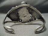 Detailed Vintage Native American Navajo Garden Of Leaves Sterling Silver Turquoise Bracelet-Nativo Arts