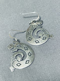 Detailed Vintage Native American Navajo Gecko Sterling Silver Earrings-Nativo Arts