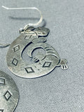 Detailed Vintage Native American Navajo Gecko Sterling Silver Earrings-Nativo Arts