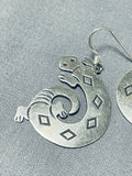 Detailed Vintage Native American Navajo Gecko Sterling Silver Earrings-Nativo Arts