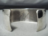 Detailed Vintage Native American Navajo Geometric Sterling Silver Wide Bracelet-Nativo Arts