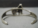 Detailed!! Vintage Navajo Coyote Sterling Silver Native American Bracelet Old-Nativo Arts