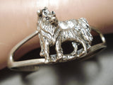 Detailed!! Vintage Navajo Coyote Sterling Silver Native American Bracelet Old-Nativo Arts