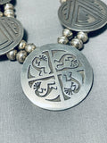 Detailed Vintage Navajo/ Native American Hopi Sterling Silver Squash Blossom Necklace-Nativo Arts