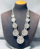 Detailed Vintage Navajo/ Native American Hopi Sterling Silver Squash Blossom Necklace-Nativo Arts